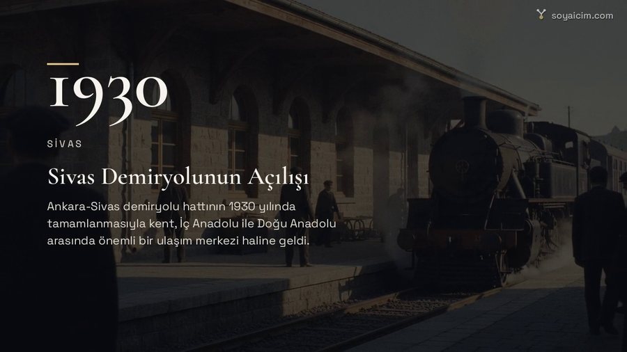 1930'da demiryolu Sivas'a ulaştı